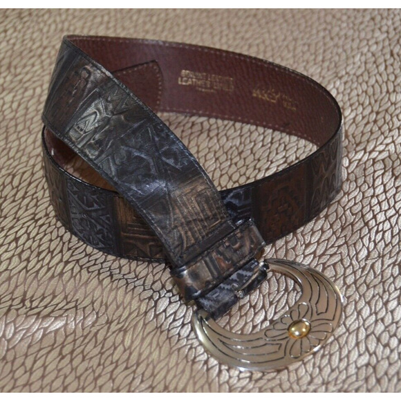 EA Emporio Armani Large Fashion Designer Belt Buckle Leather Belt Made in Italy main image 4